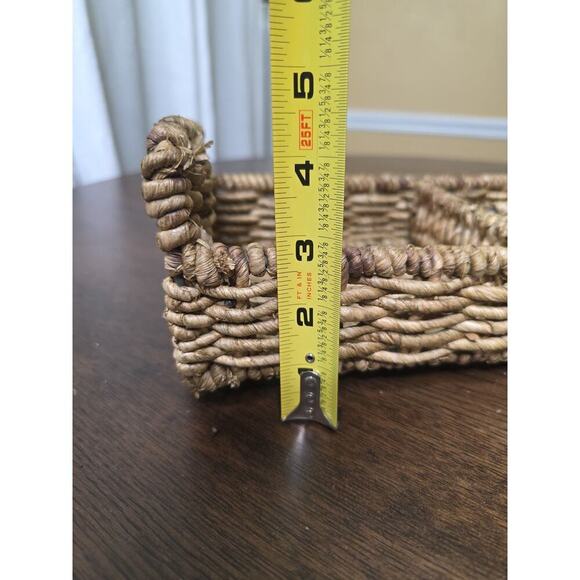 Handwoven Rectangular Wicker Basket with Handles – 14" x 8" – 3 Compartments - Picture 6 of 16